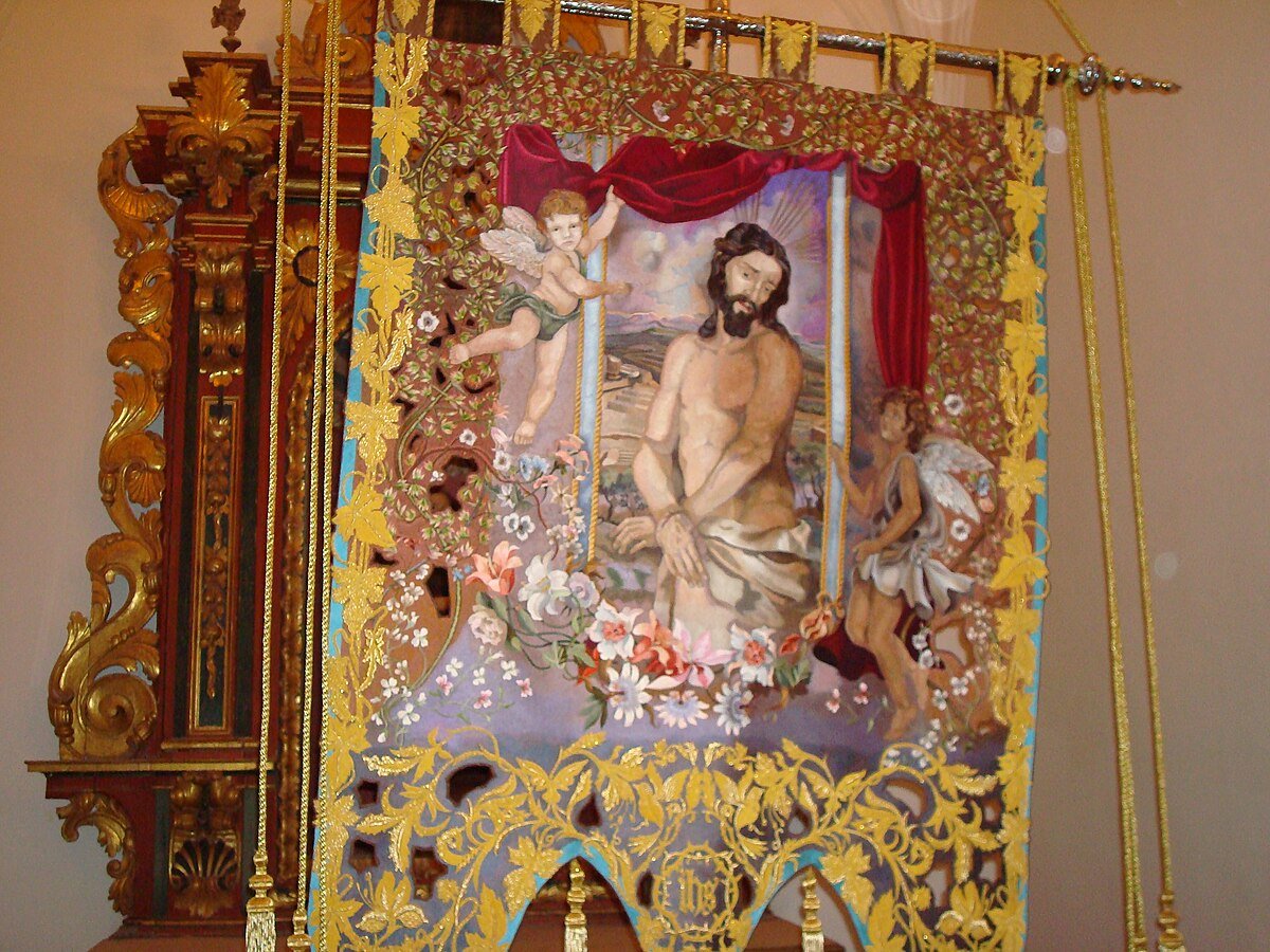 Estandarte del Paso Azul en la Semana Santa de Lorca